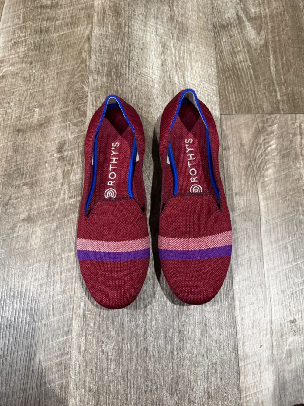 Rothy’s Garnet Reflective Stripe Loafers EUC Womens size 10